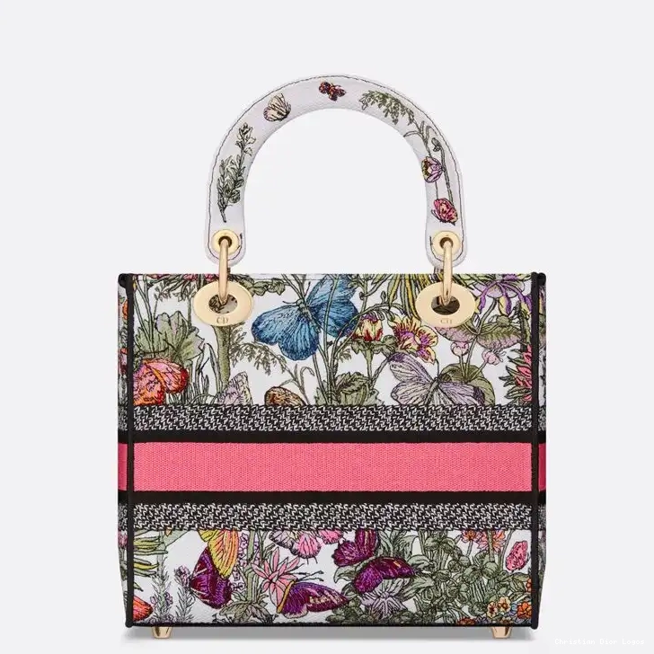 Cheap Lady Canvas Medium Motif D-lite Millefiori Pink White Mexico Bag 0428 Luxury